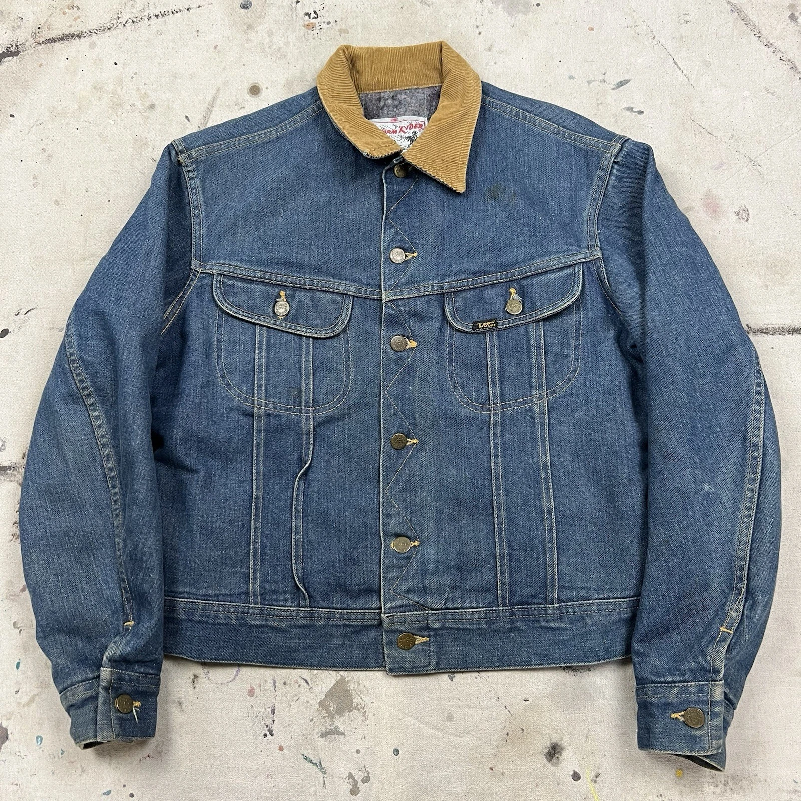 Vintage 70s Lee Storm Rider Denim Trucker Jacket Blanket Lined Mens M Dark Wash
Opens in a new windo