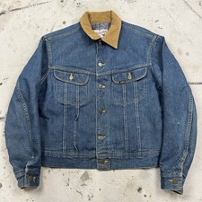 Vintage 70s Lee Storm Rider Denim Trucker Jacket Blanket Lined Mens M Dark Wash