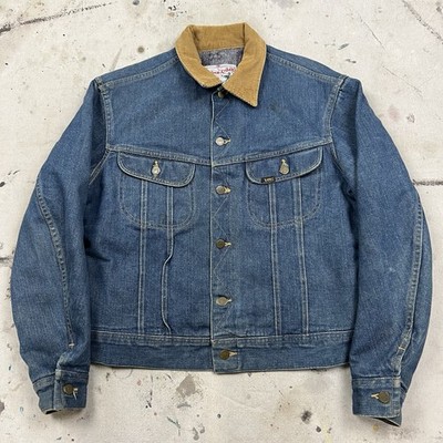 Vintage 70s Lee Storm Rider Denim Trucker Jacket Blanket Lined