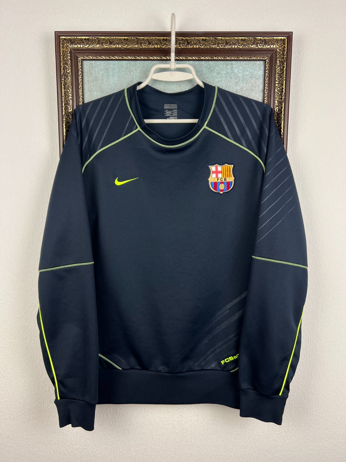 Vintage Nike FC Barcelona Football Sweatshirt Soccer Jacket Blue Track Mens M