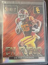 2022 Select Draft Drake London #EN-DL RC En Fuego Silver Prizm Atlanta Falcons
