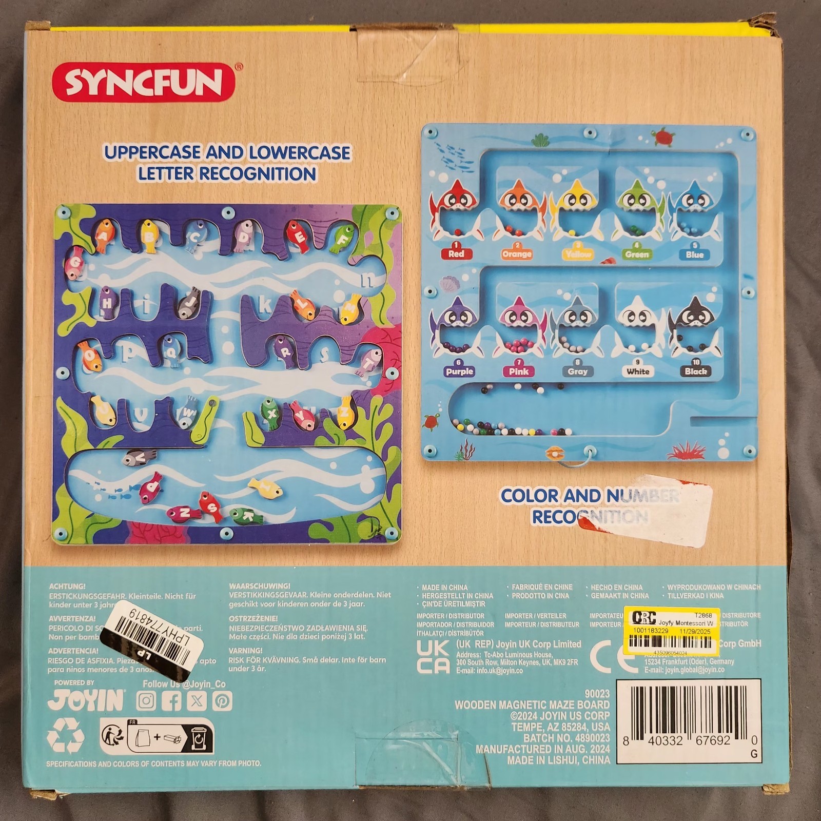 Lavagna magnetica in legno Syncfun per bambini foto 2