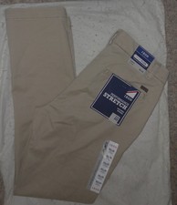 IZOD Mens PEFORMANCE STRETCH SLIM-FIT KHAKI CHINO PANTS Size 30 X 30 NEW
