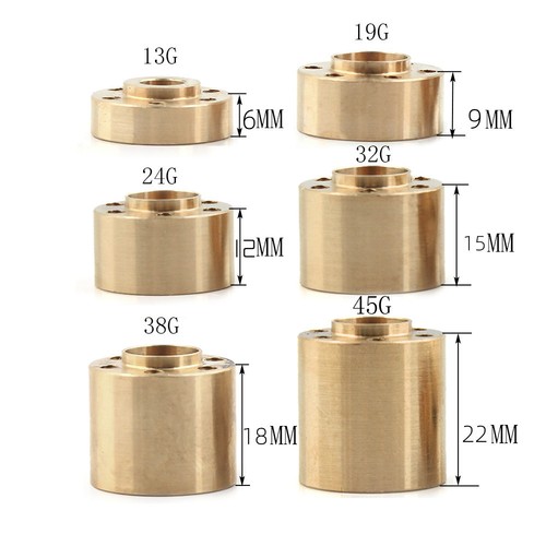 6-22mm Brass Wheel Hex Hub Adapter for Axial SCX10 Capra TRX4 TRX6 VS4-10 Gen8 K - Picture 9 of 19