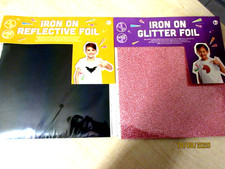 2 x Bügelfolie Iron on Glitter Foil, Iron on Reflective Foil -NEU-