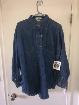 Vintage Northwest Blue Company Denim Loop-Button Up Shirt Womens 18W New w/ Tags