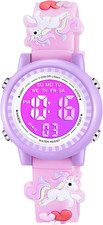 Kids Watches 3D Cartoon Waterproof 7 Color Lights Toddler Wrist Digital Watch wi
