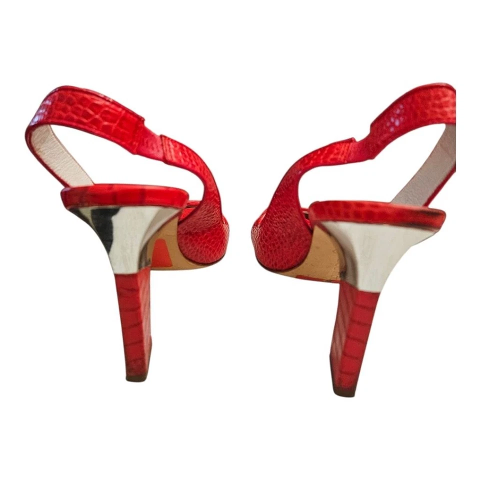 Boutique 9 Red LeathI er Heels Size 8.5 - Image 4 of 4