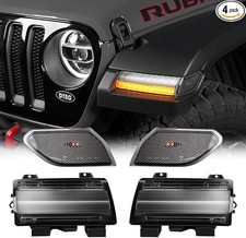 Sequential Turn Signal Lamp for Jeep Wrangler JL 2018 2023 Smoke Lens