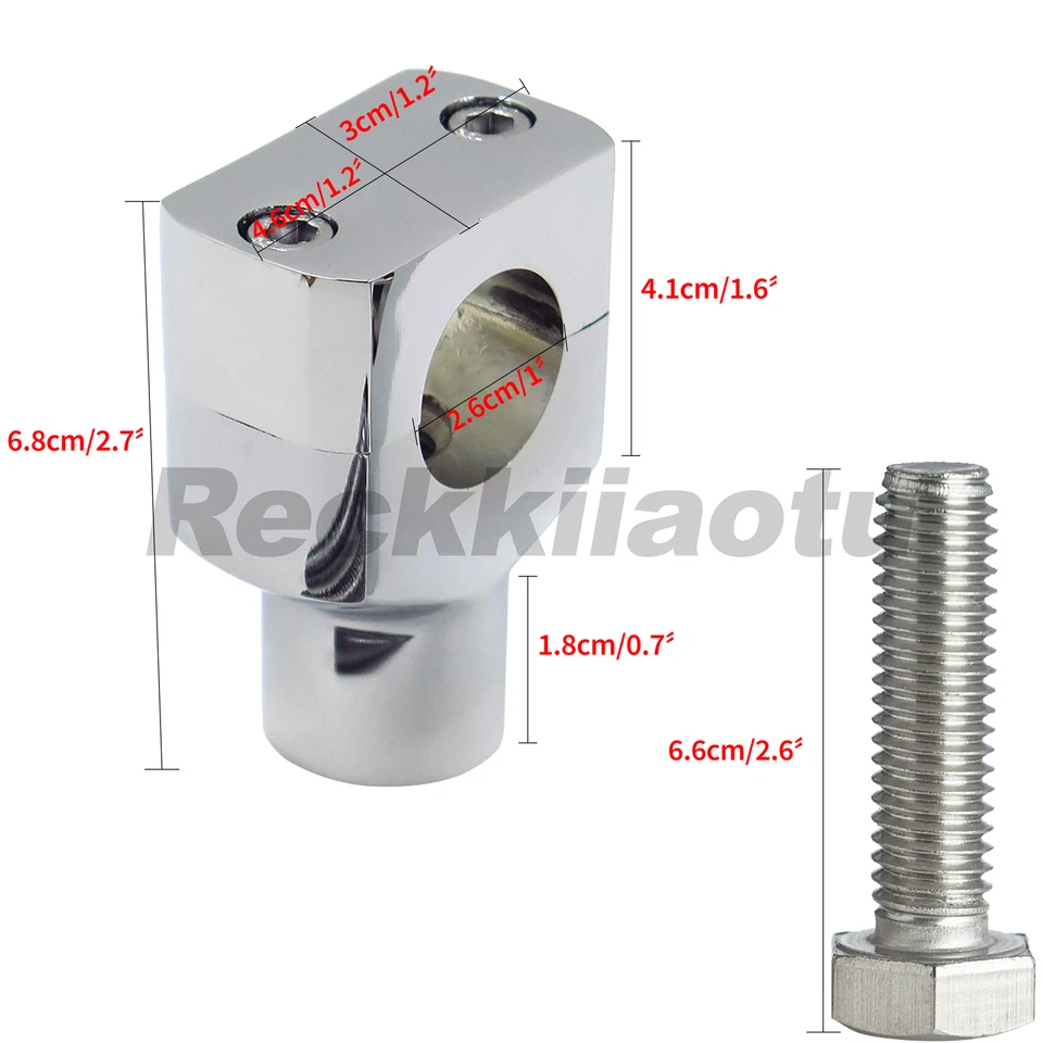 Elevadores de manillar de motocicleta cromados de 1" para Harley Davidson Sportster Softail EE. UU. Foto 2 de 4