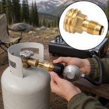POL to QCC1 Propane Tank Adapter Brass Converts Old to New Gas Bottle BBQ