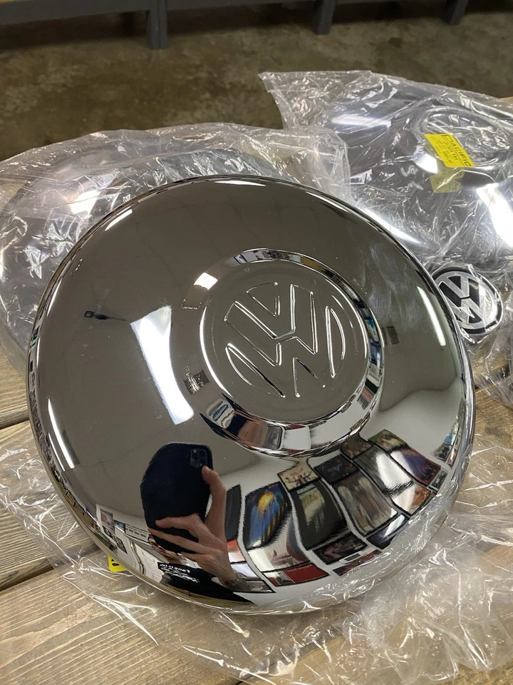 66 67 1967 1966 复古 Vw 大众 Bug 库存轮毂盖 方背无夹子套装 — 第 3/4 张图片