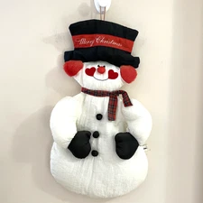 Vintage Frosty Snowman Hanging Wall Decor Merry Christmas Nylon Parachute 1993