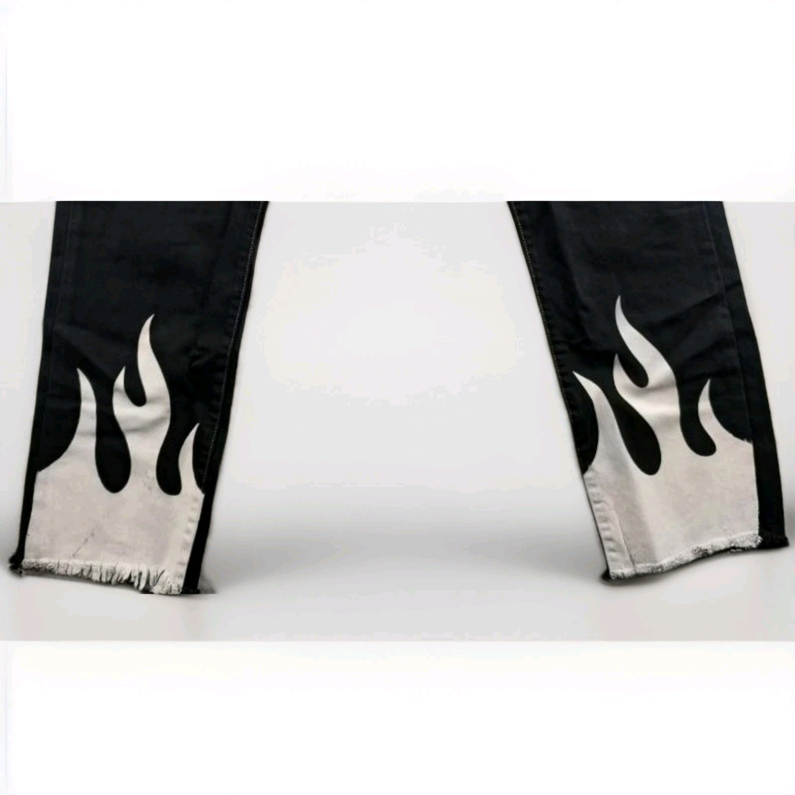Levi's 501 Mens Jeans W34 Approx L Black Custom Flames Distressed Vintage y2k image 3
