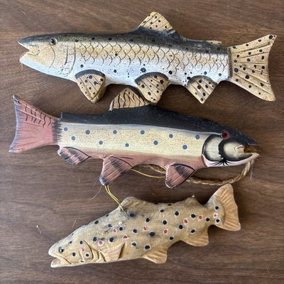 Vintage Hand Carved Wooden Fish Hand Painted