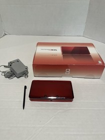 Nintendo 3DS Crimson Red/Flame Red Console Bundle w/ 4 Games + Original Box+