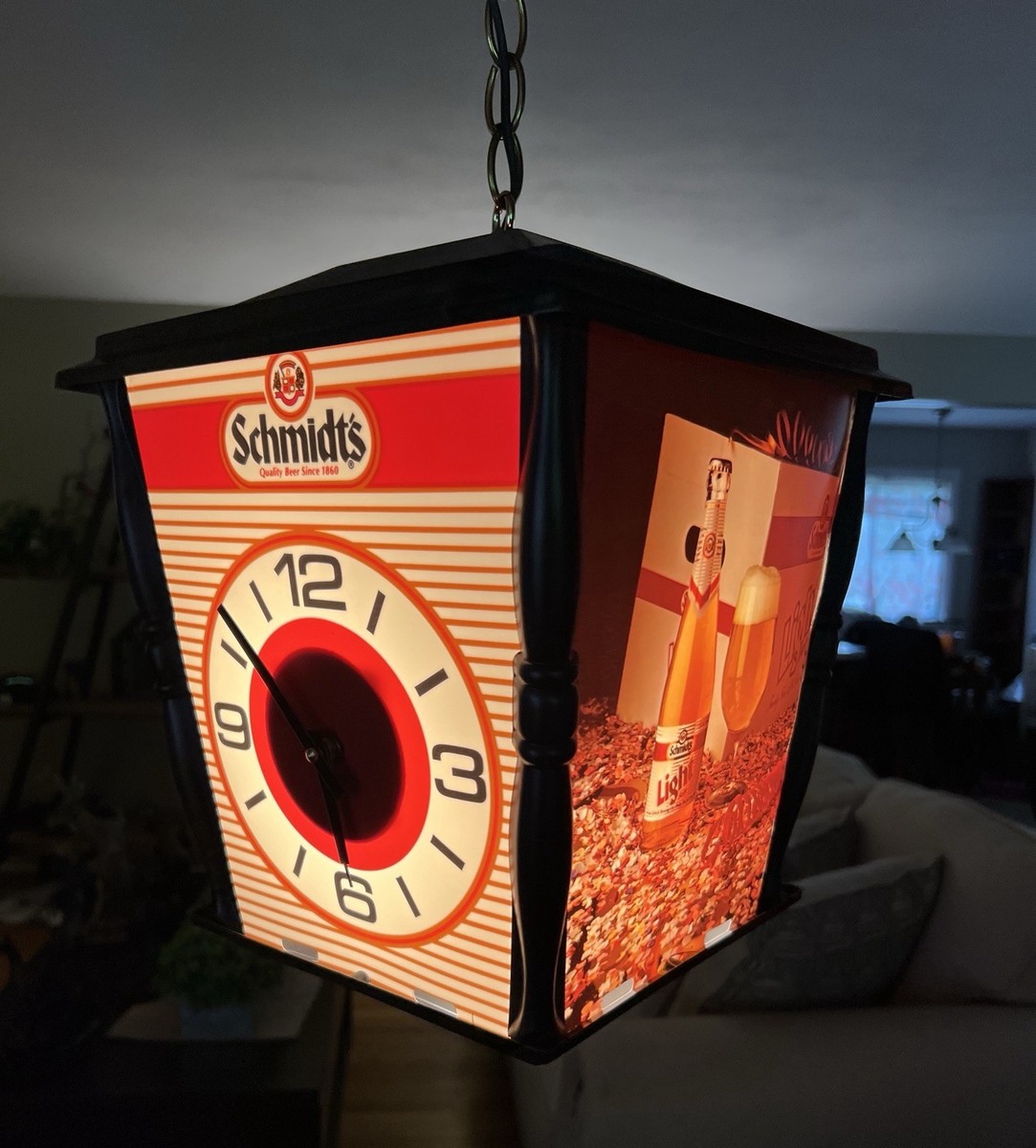 Rare 1970's VTG SCHMIDT BEER 4 Sided Rotating MOTION Bar Light