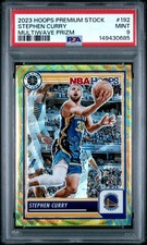 0685 Stephen Curry 2023 Panini Hoops Premium Stock #192 Multi Wave Prizm PSA 9