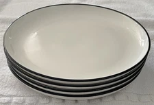 SET OF 4 BISTRO BY IVORY & STONE Salad Plate /w Tag Black/white 8”. CERP2-452