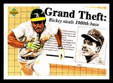 1992 Upper Deck Baseball Grand Theft Rickey Henderson #782 Oakland Athletics A's