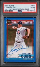 2026 Topps Series 1 - 1991 - Kerry Wood - On Card Autograph - Blue - PSA 6
