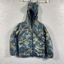 L.L.Bean Kid's Mountain Bound Reversible Hooded Jacket Camo Green Medium 5-6