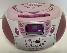 Hello Kitty CD Cassette Radio Boombox Tested For Parts READ