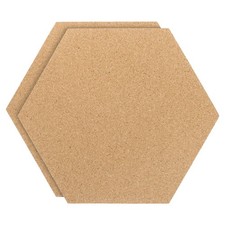 12x10" 1/4" Thick Cork Board Tiles, 2 Pcs Hexagon Bulletin Board