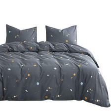 - Space Comforter Set, 100 Cotton Fabric, Constellation Cute Star Rocket Ast...