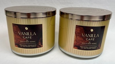 2 Bath & Body Works Vanilla Cafe 3 Wick Scented Large Candles