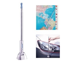 Hypersonic Corner Antenna Bumper Pole Safety Guard for Universal Car Silver