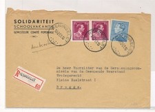 D384443 Belgium King Leopold III Cover Poortman Registered Reningelst 13-2-1951