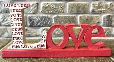 Sign/Shelf Sitter  LOVE  Letters-Valentine s Day-Made By B. Lloyd
