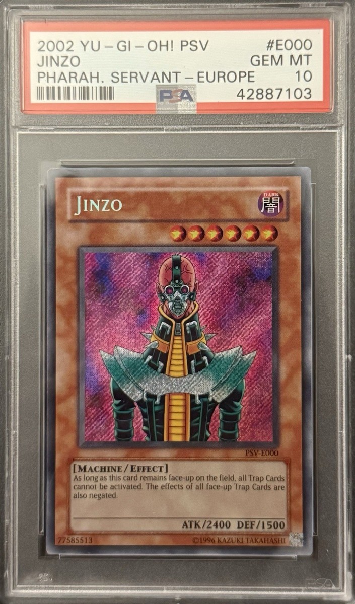 遊戯王　ウィジャ盤　PSA10 2002 PSA 10 YUGIOH PSV EURO PRINT SECRET RARE JINZO 🚨 POP 1 🚨 | eBay