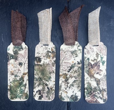 Set of 4 Handmade Botanical Bookmarks | Nature Gift | Book Lover | Leaf Art