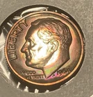 🌈 1964 Proof Roosevelt Dime – Beautiful Rainbow Toning – Gem Proof - C00033