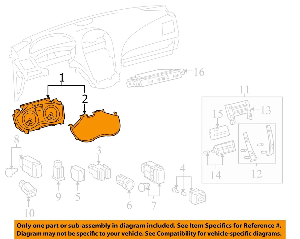 2011-2012 Lexus Es350 спидометр приборной панели датчики 83800-33j41 MFTPG - Изображение 3 из 4