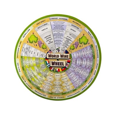 Vintage World Wine Wheel Chart Interactive Selector Spin Guide Epic Products Y2K