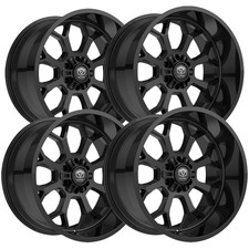 Set Of 4 Edge Off-road 301b 22x12 6x1356x5.5 -44mm Gloss Black Wheels Rims