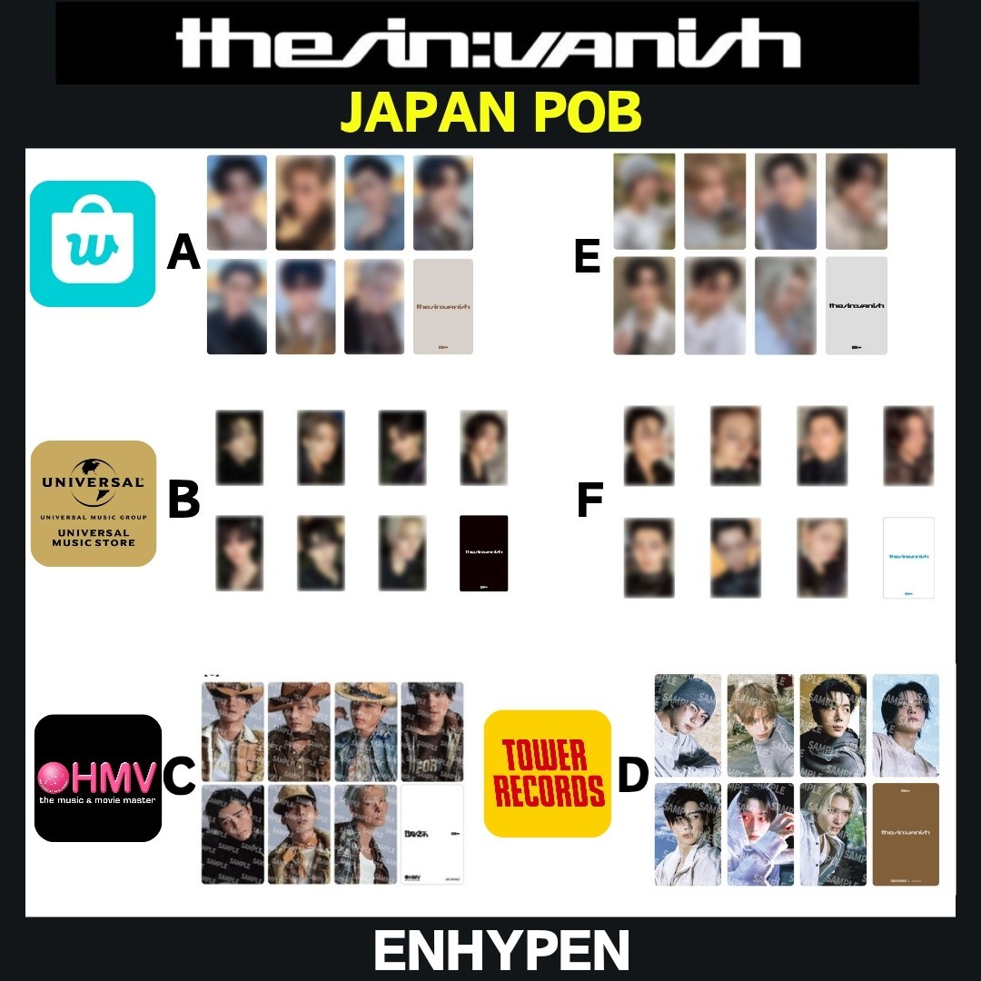 ENHYPEN THE SIN : VANISH 7th Mini Album JAPAN Official POB Photo