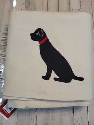 Chandler 4 Corners Wool Throw Labradors On Beige  52''×70'' by Laura Megroz 