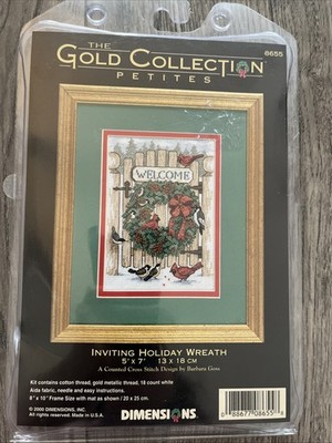 Dimensions Gold Collections Petite Cross Stitch Kit INVITING HOLIDAY WREATH 8655