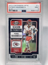 2023 Contenders Optic - Season Ticket Patrick Mahomes #26 Blue Prizm /99 PSA9 SP