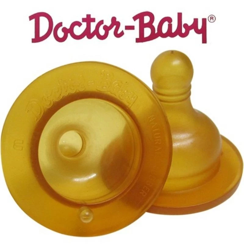 2PCS Natural Rubber Round Nipple Pacifier Soft Bibs Original Latex Baby Soother