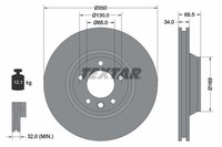 Bremsscheibe Vorne Rechts Textar 92121805 FÜR Audi Porsche Vw