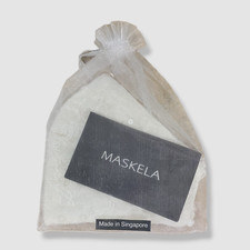  62 Maskela Women's White Sequin Stylish Filtered Face Mask One Size