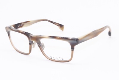 NEW STATE BURNHAM GF HORN BROWN TORTOISE AUTHENTIC DESIGNER EYEGLASSES 51-20