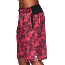 NEW Men's Size 3XL Basketball Shorts by AND1 - Racing Red - Post Up Swirl