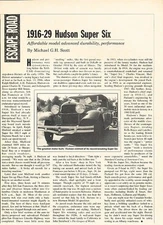 1916 1929 Hudson Super Six Original Car Review Print Article J566