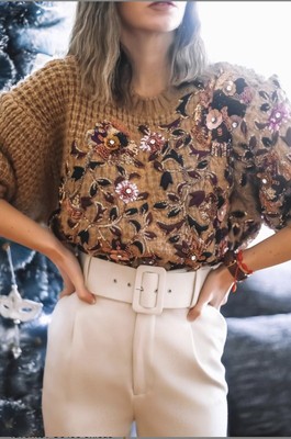zara embroidered sweater